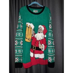Ugly Christmas Sweater Xmas Size Large Beer